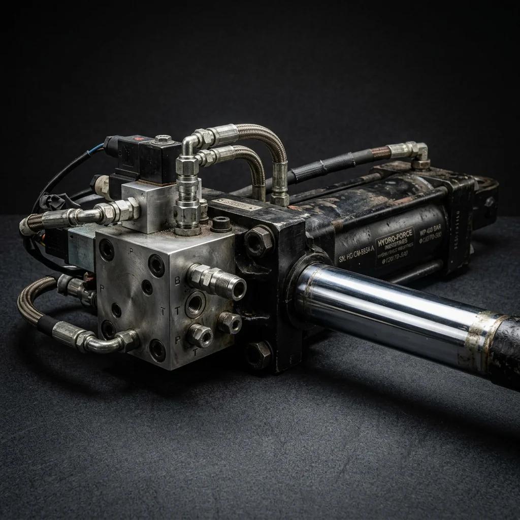 TYPHON ThunderDump LIFT dual-stage hydraulic rams and manifold valve block