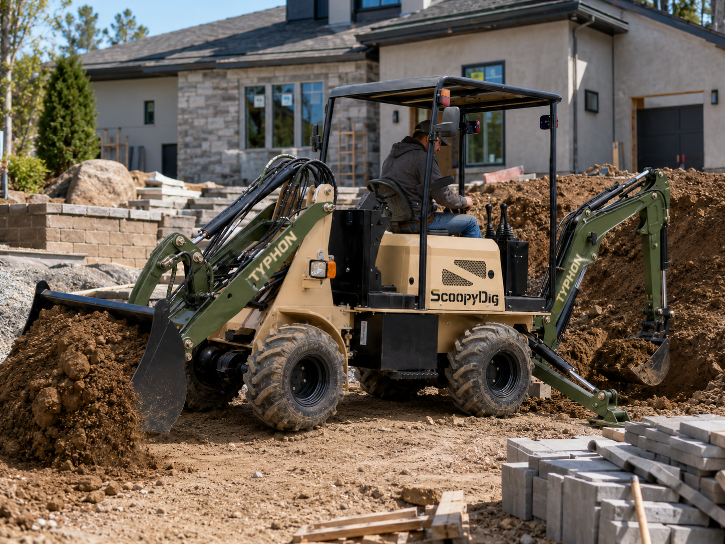 KONSTRUCTZ compact excavator prepared for jobsite work